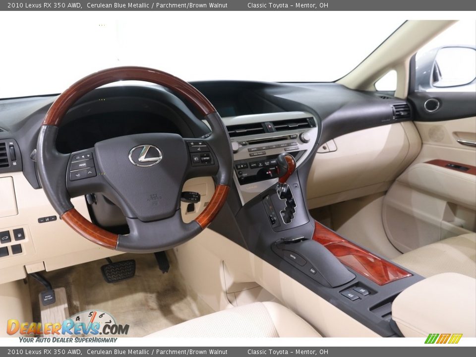 2010 Lexus RX 350 AWD Cerulean Blue Metallic / Parchment/Brown Walnut Photo #11