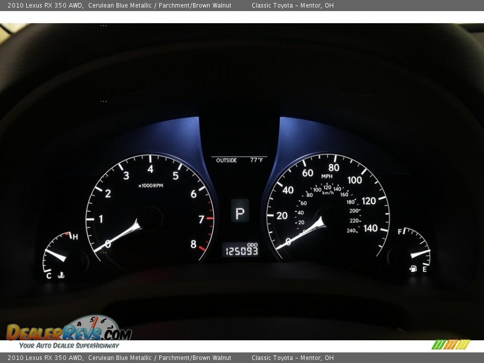 2010 Lexus RX 350 AWD Cerulean Blue Metallic / Parchment/Brown Walnut Photo #12