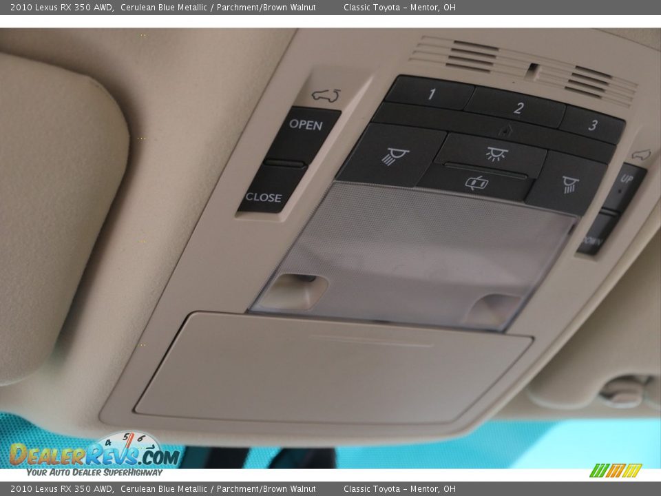2010 Lexus RX 350 AWD Cerulean Blue Metallic / Parchment/Brown Walnut Photo #14