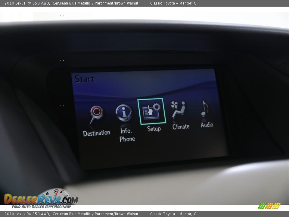 2010 Lexus RX 350 AWD Cerulean Blue Metallic / Parchment/Brown Walnut Photo #18