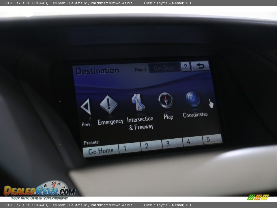 2010 Lexus RX 350 AWD Cerulean Blue Metallic / Parchment/Brown Walnut Photo #20