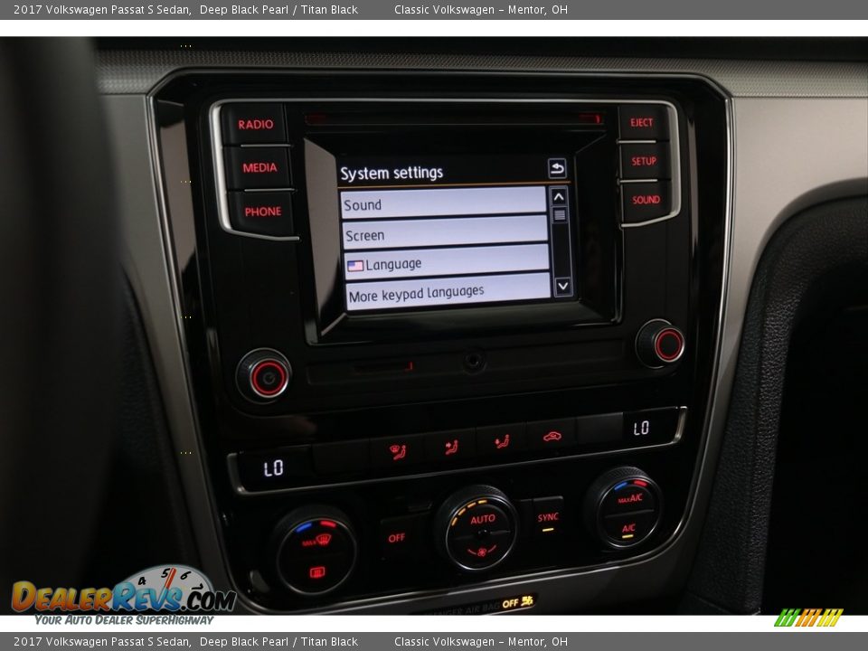 2017 Volkswagen Passat S Sedan Deep Black Pearl / Titan Black Photo #13
