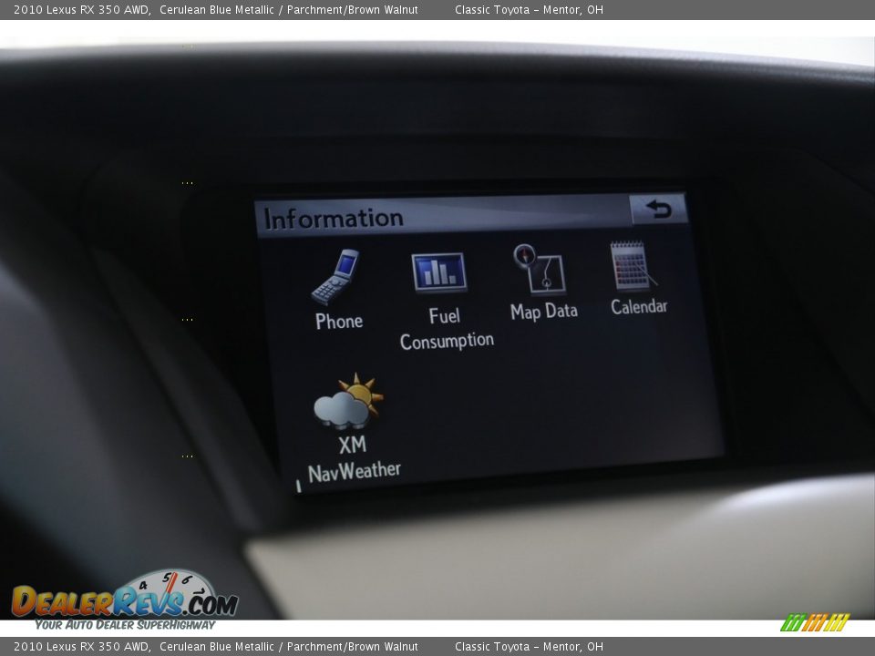 2010 Lexus RX 350 AWD Cerulean Blue Metallic / Parchment/Brown Walnut Photo #21