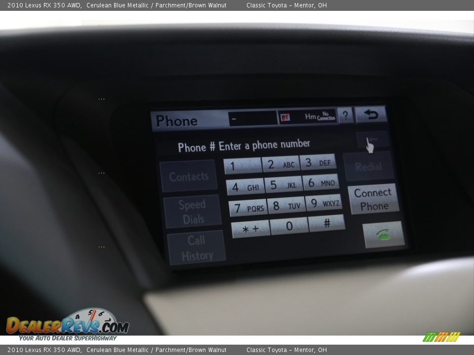 2010 Lexus RX 350 AWD Cerulean Blue Metallic / Parchment/Brown Walnut Photo #23