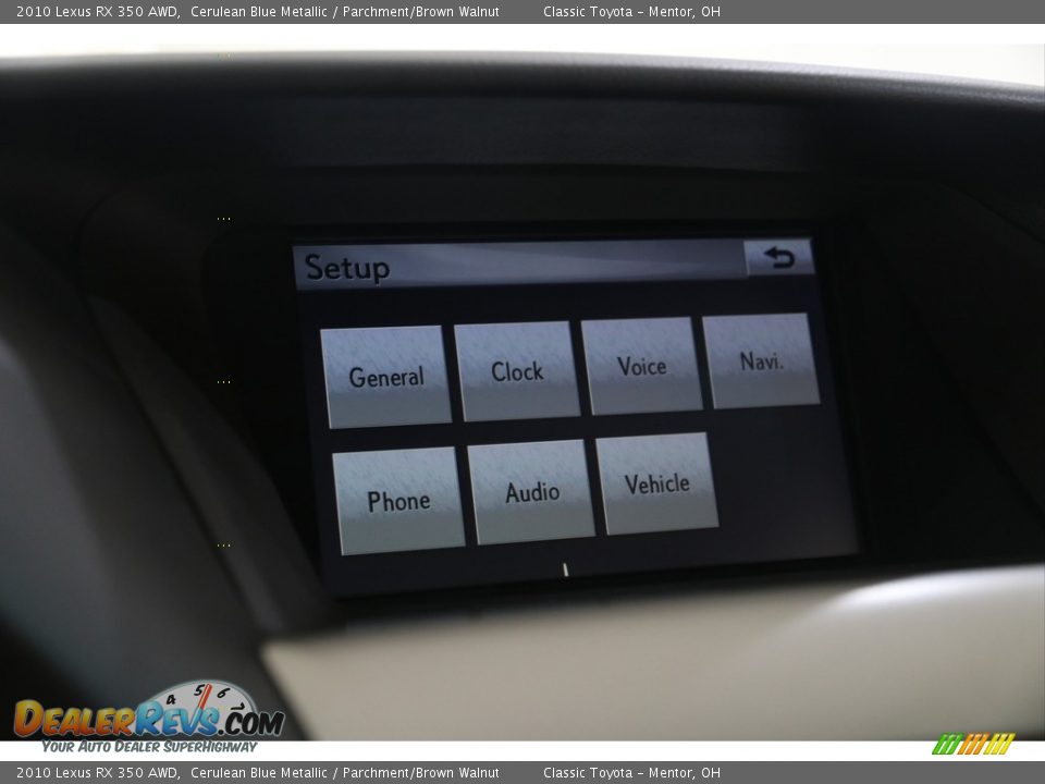 2010 Lexus RX 350 AWD Cerulean Blue Metallic / Parchment/Brown Walnut Photo #24