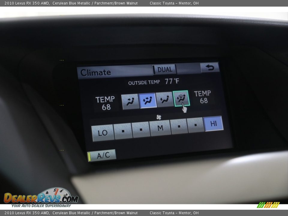 2010 Lexus RX 350 AWD Cerulean Blue Metallic / Parchment/Brown Walnut Photo #25