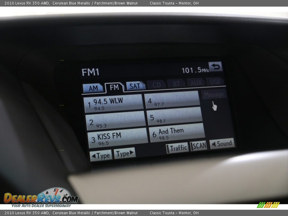 2010 Lexus RX 350 AWD Cerulean Blue Metallic / Parchment/Brown Walnut Photo #26