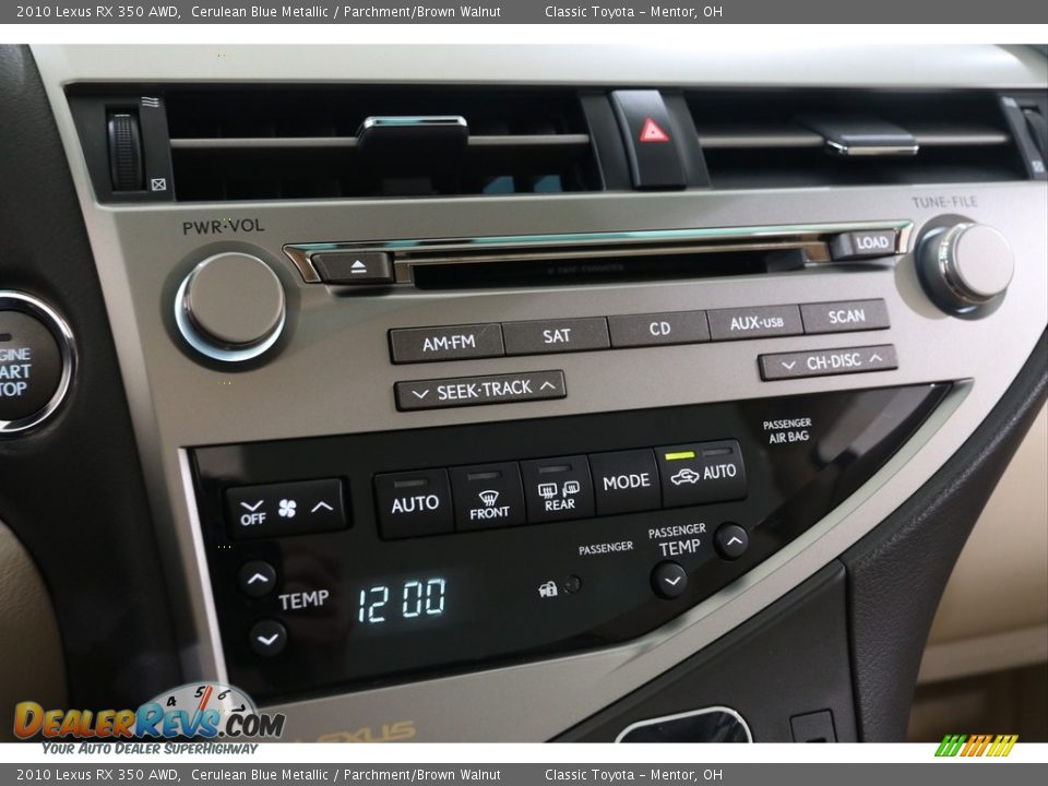 2010 Lexus RX 350 AWD Cerulean Blue Metallic / Parchment/Brown Walnut Photo #29