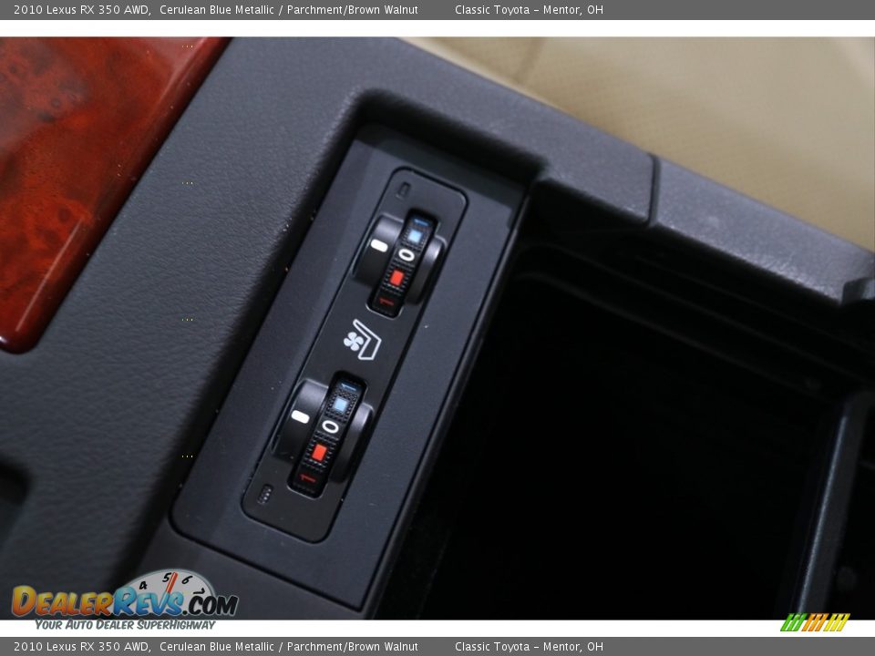 2010 Lexus RX 350 AWD Cerulean Blue Metallic / Parchment/Brown Walnut Photo #33
