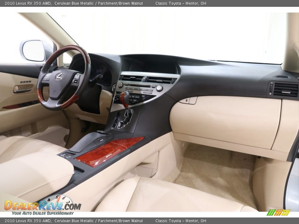 2010 Lexus RX 350 AWD Cerulean Blue Metallic / Parchment/Brown Walnut Photo #34