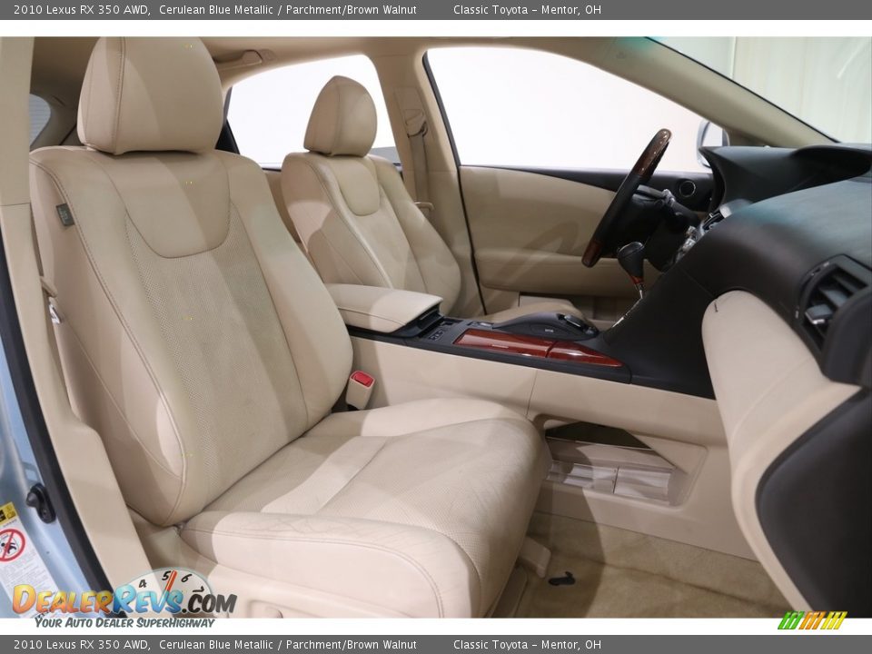 2010 Lexus RX 350 AWD Cerulean Blue Metallic / Parchment/Brown Walnut Photo #35