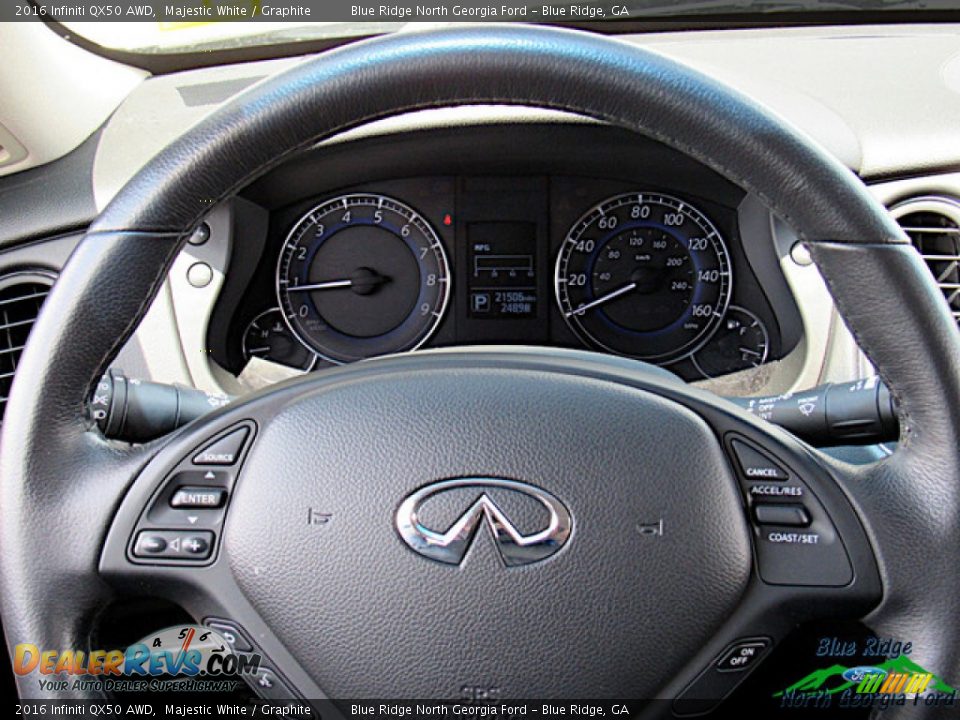 2016 Infiniti QX50 AWD Majestic White / Graphite Photo #18