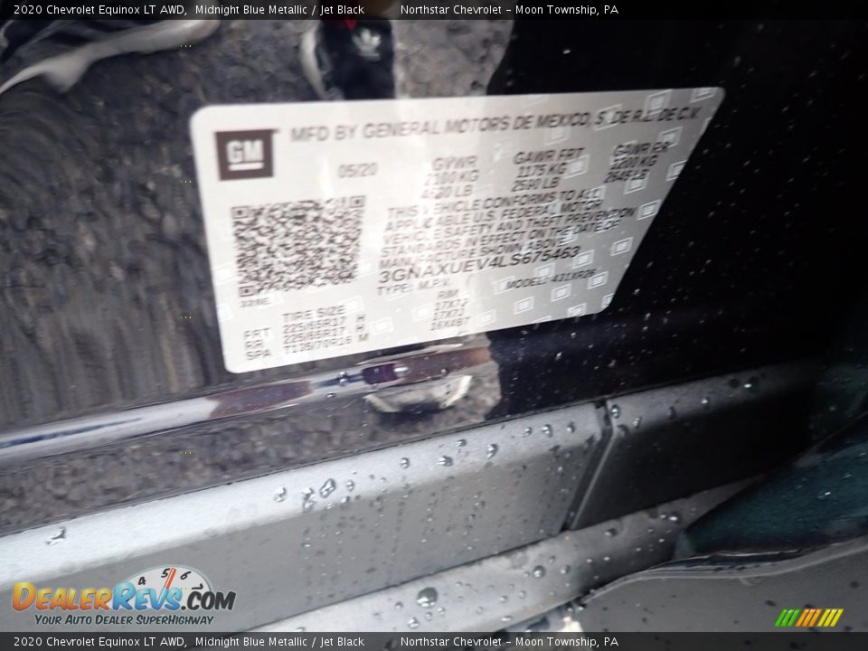 2020 Chevrolet Equinox LT AWD Midnight Blue Metallic / Jet Black Photo #16