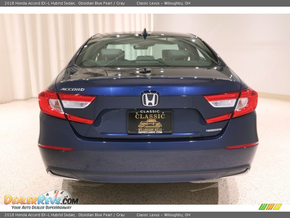 2018 Honda Accord EX-L Hybrid Sedan Obsidian Blue Pearl / Gray Photo #19