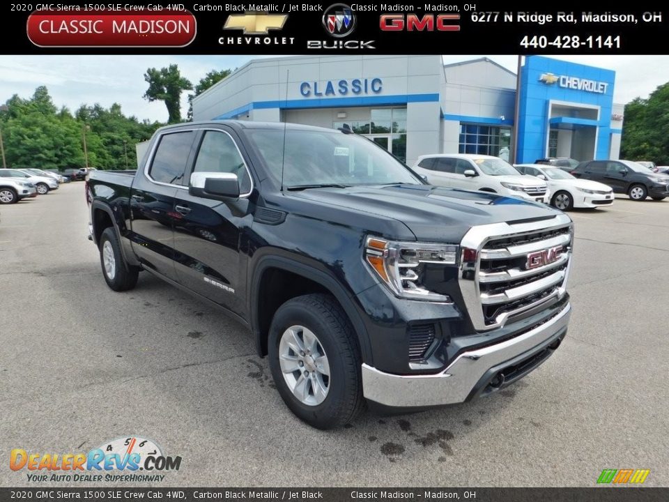 2020 GMC Sierra 1500 SLE Crew Cab 4WD Carbon Black Metallic / Jet Black Photo #1
