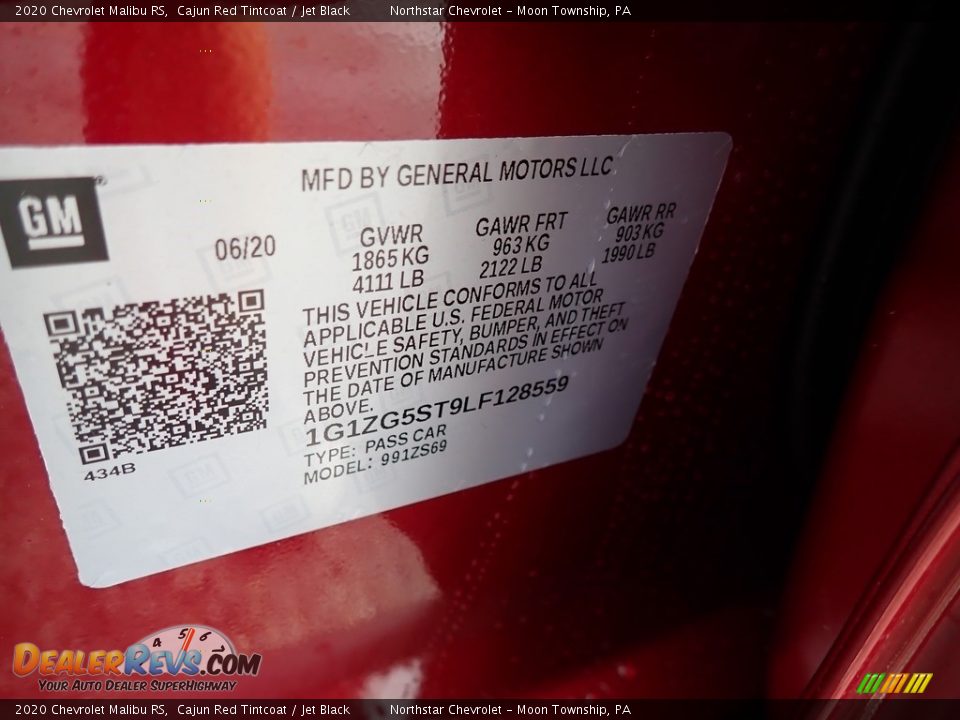 2020 Chevrolet Malibu RS Cajun Red Tintcoat / Jet Black Photo #14