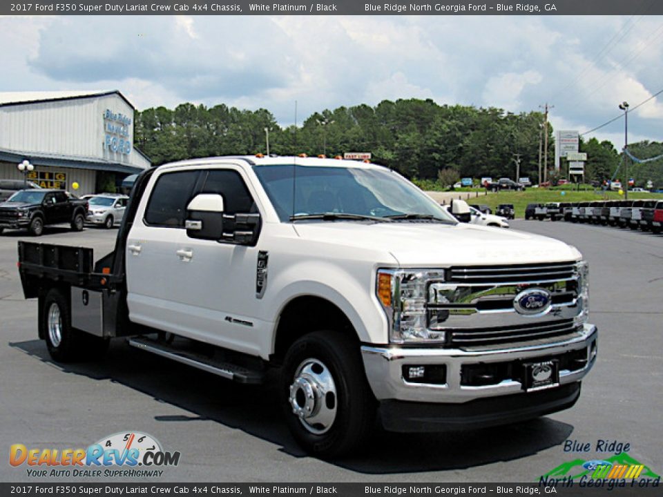 2017 Ford F350 Super Duty Lariat Crew Cab 4x4 Chassis White Platinum / Black Photo #7