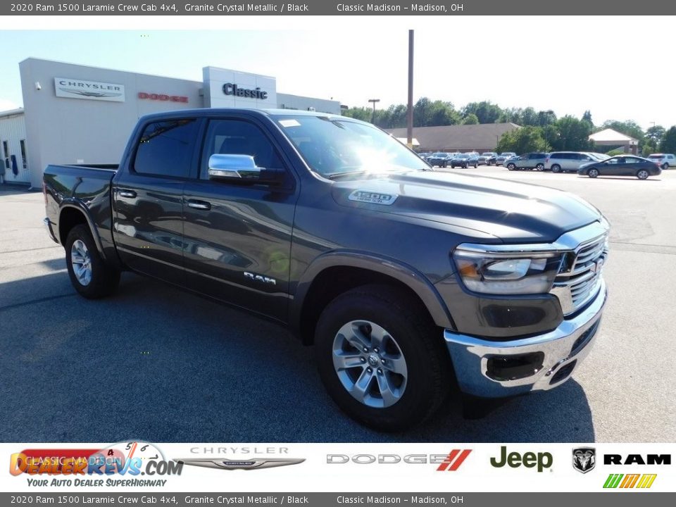 2020 Ram 1500 Laramie Crew Cab 4x4 Granite Crystal Metallic / Black Photo #1