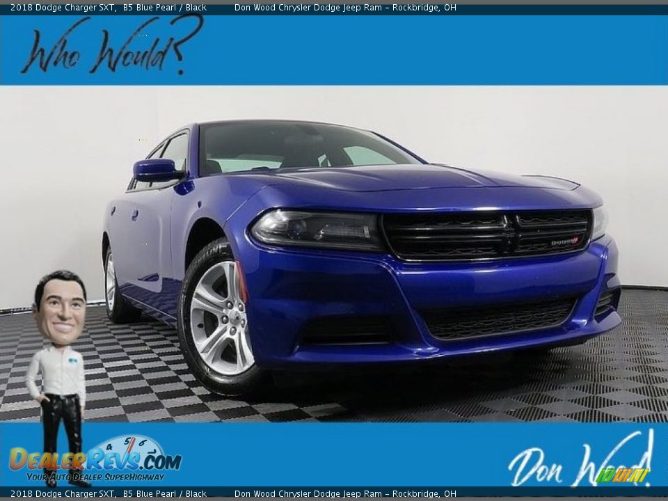 2018 Dodge Charger SXT B5 Blue Pearl / Black Photo #1