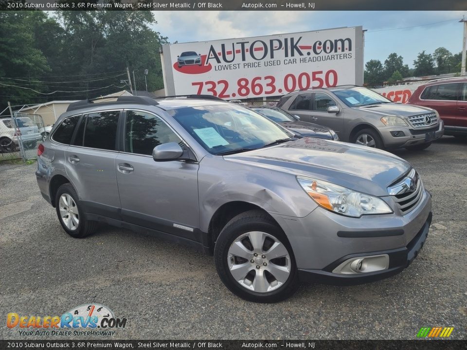 2010 Subaru Outback 3.6R Premium Wagon Steel Silver Metallic / Off Black Photo #1