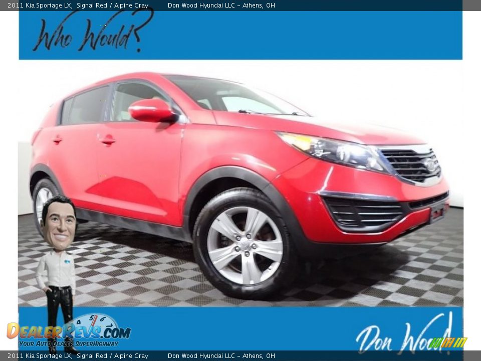 2011 Kia Sportage LX Signal Red / Alpine Gray Photo #1