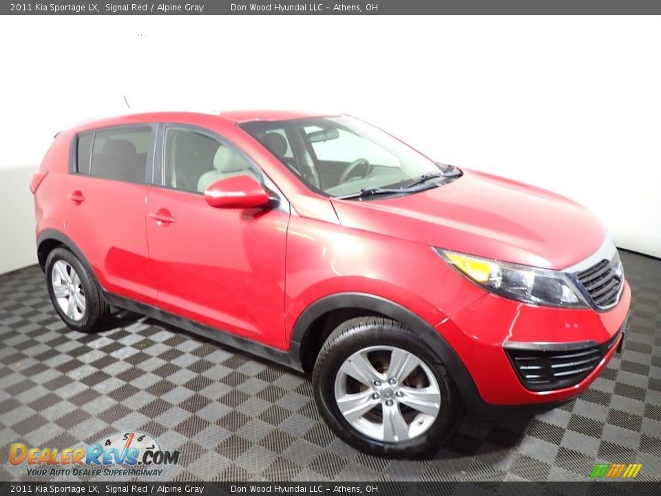 2011 Kia Sportage LX Signal Red / Alpine Gray Photo #2