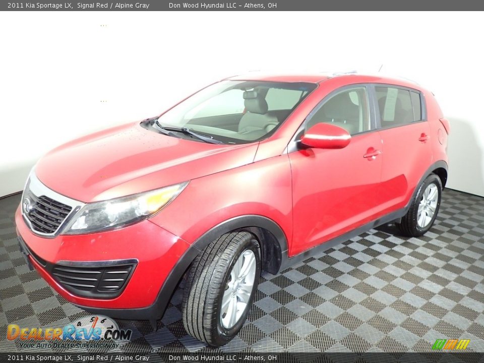 2011 Kia Sportage LX Signal Red / Alpine Gray Photo #7