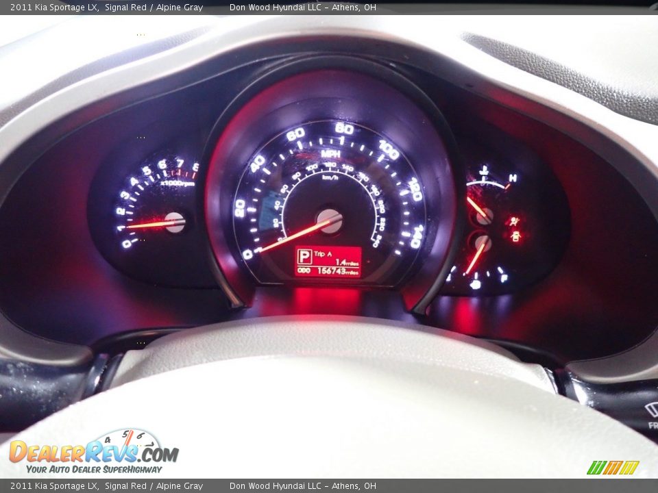 2011 Kia Sportage LX Signal Red / Alpine Gray Photo #28