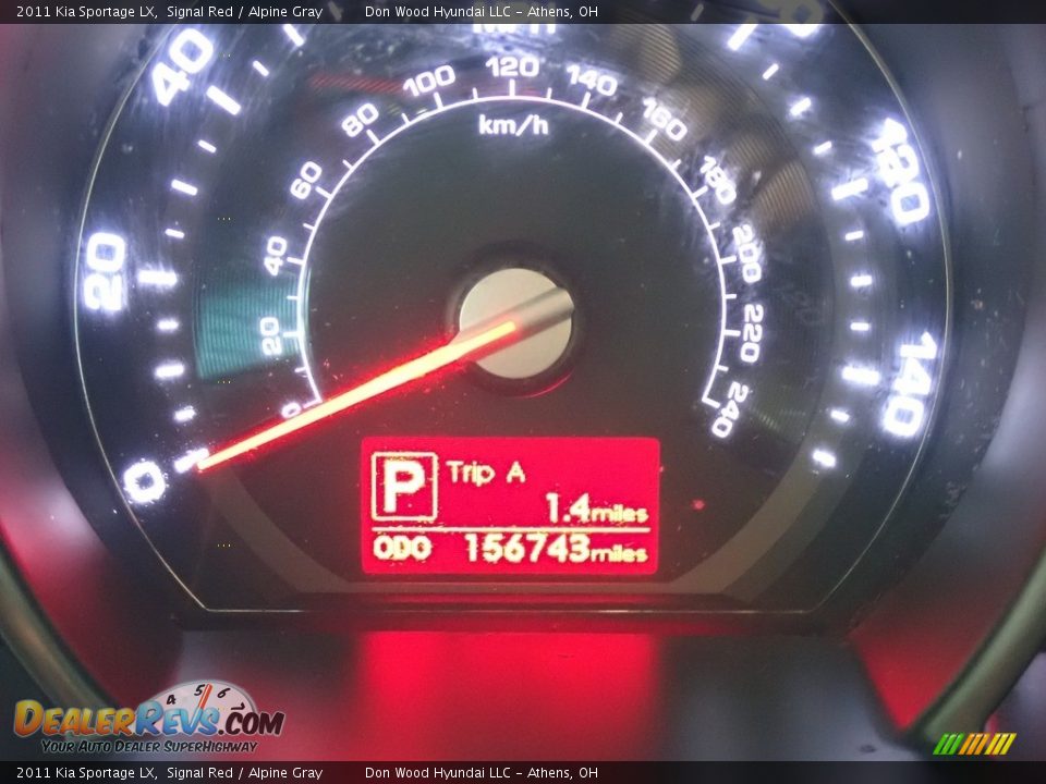 2011 Kia Sportage LX Signal Red / Alpine Gray Photo #29
