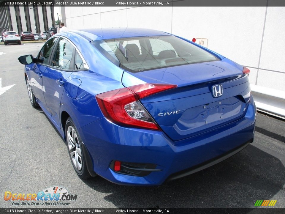 2018 Honda Civic LX Sedan Aegean Blue Metallic / Black Photo #3