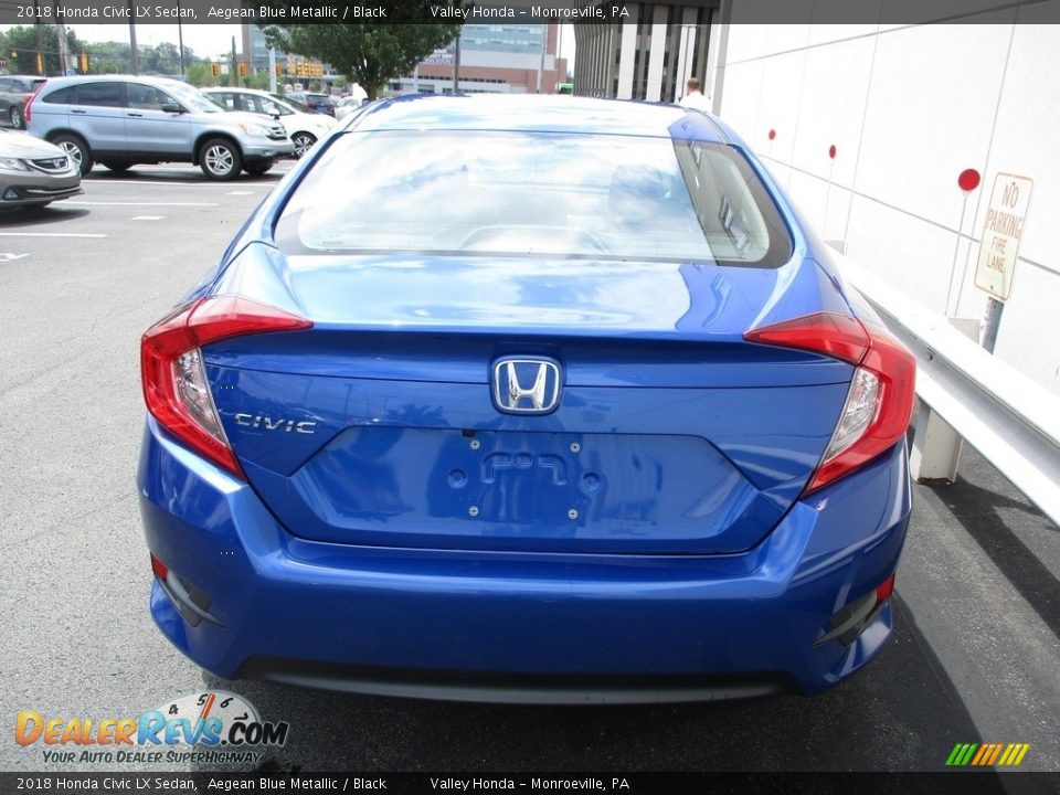 2018 Honda Civic LX Sedan Aegean Blue Metallic / Black Photo #4