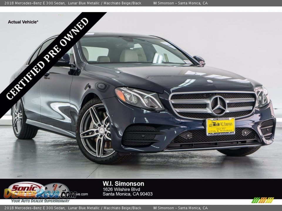 2018 Mercedes-Benz E 300 Sedan Lunar Blue Metallic / Macchiato Beige/Black Photo #1