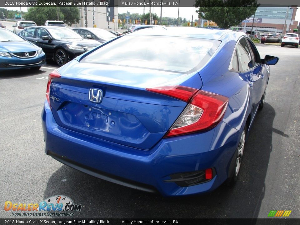 2018 Honda Civic LX Sedan Aegean Blue Metallic / Black Photo #5