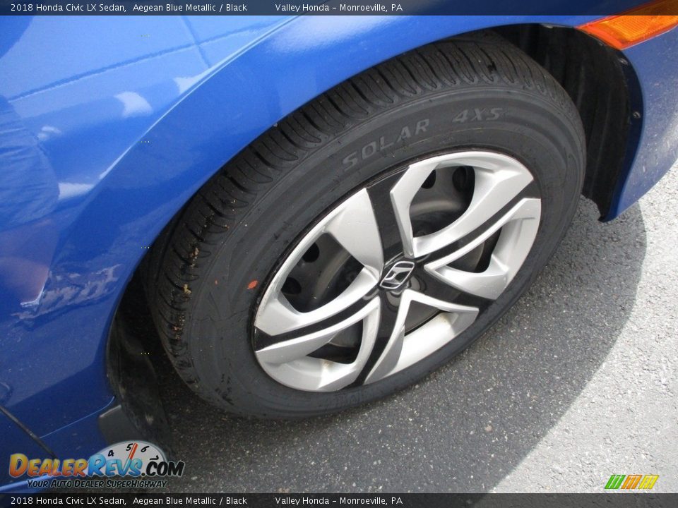 2018 Honda Civic LX Sedan Aegean Blue Metallic / Black Photo #6