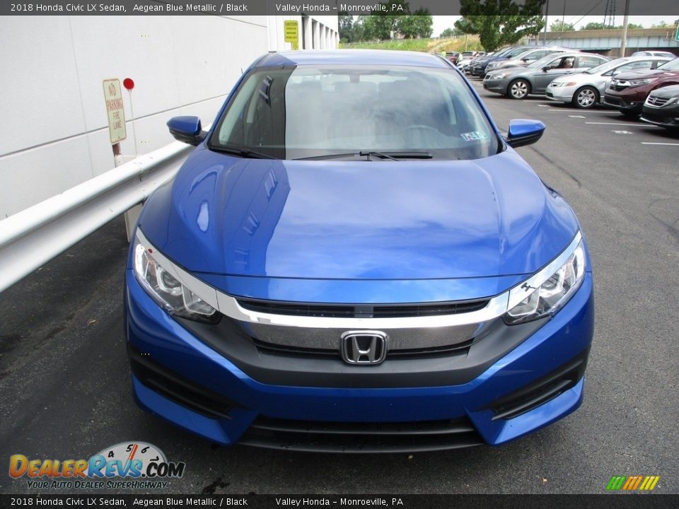 2018 Honda Civic LX Sedan Aegean Blue Metallic / Black Photo #8