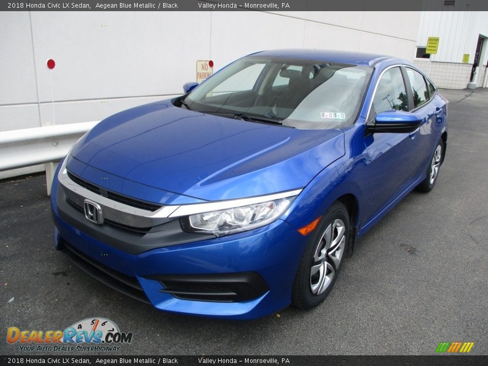2018 Honda Civic LX Sedan Aegean Blue Metallic / Black Photo #9
