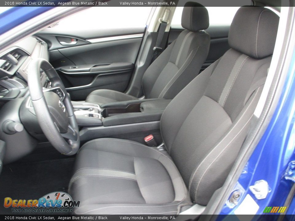2018 Honda Civic LX Sedan Aegean Blue Metallic / Black Photo #10