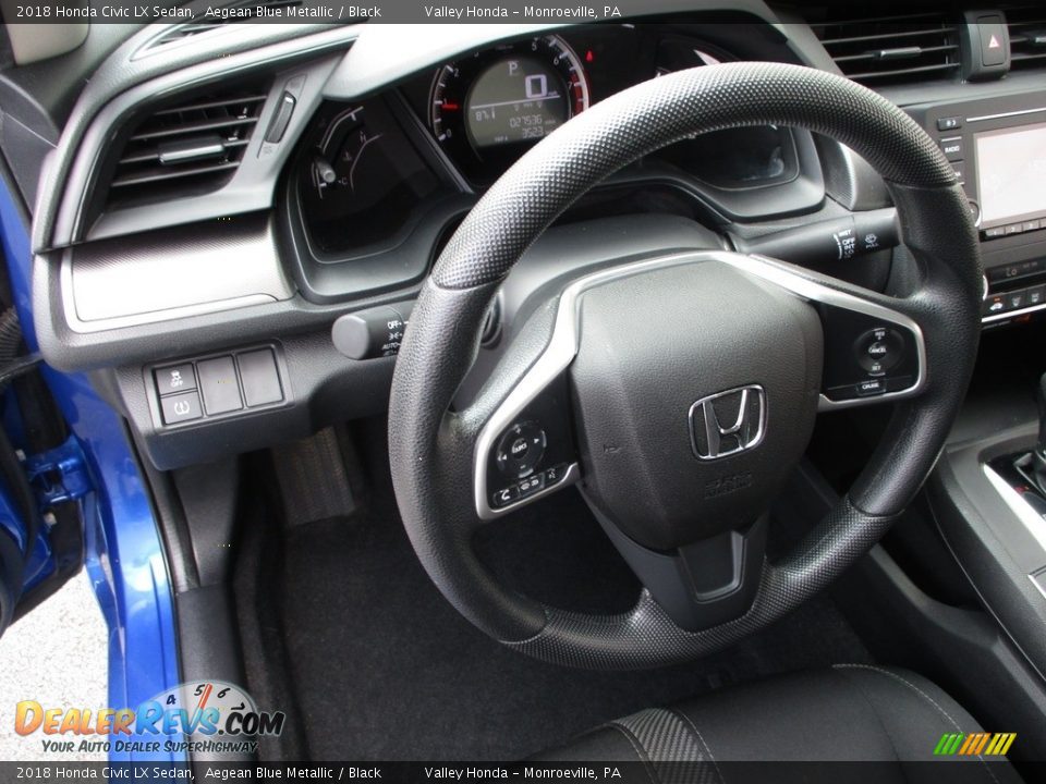 2018 Honda Civic LX Sedan Aegean Blue Metallic / Black Photo #12