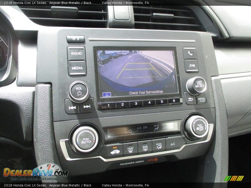 2018 Honda Civic LX Sedan Aegean Blue Metallic / Black Photo #15