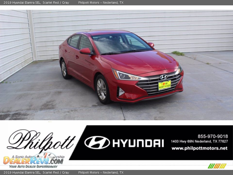 2019 Hyundai Elantra SEL Scarlet Red / Gray Photo #1