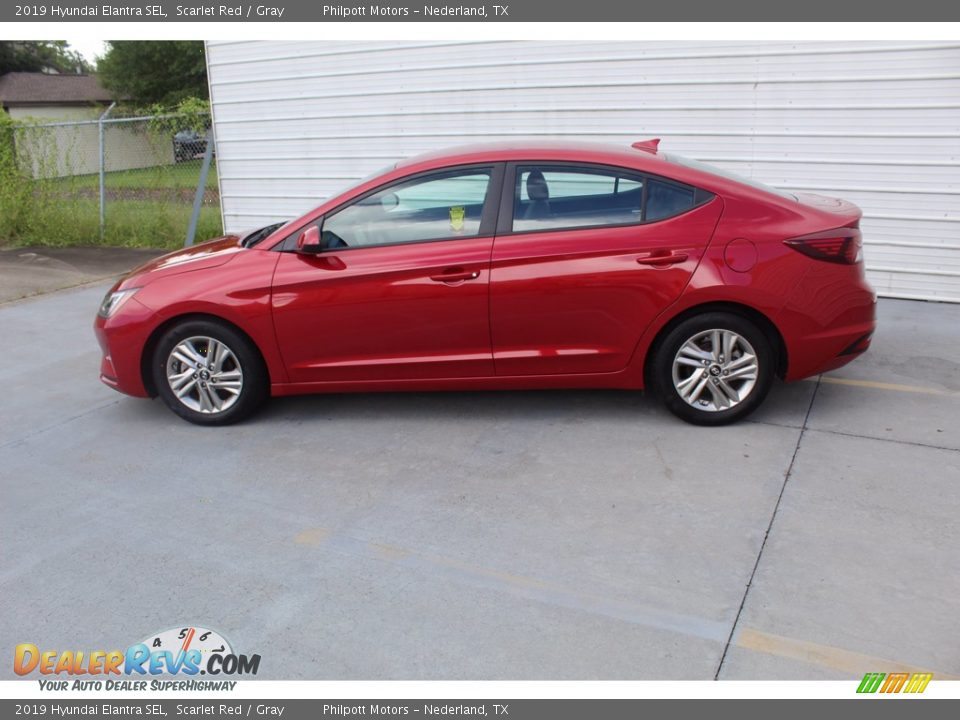 2019 Hyundai Elantra SEL Scarlet Red / Gray Photo #7
