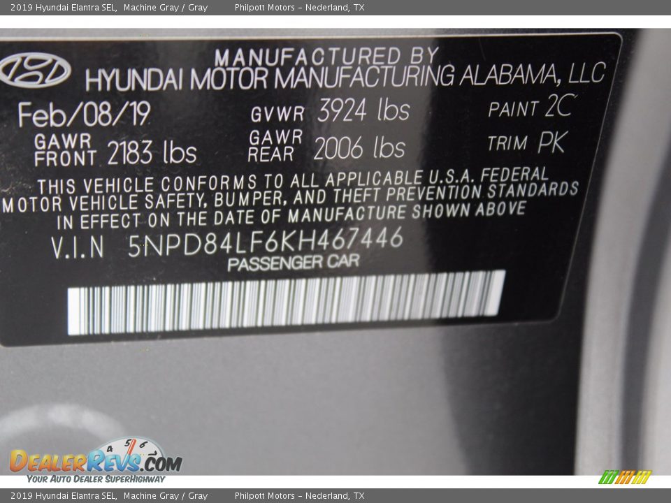 2019 Hyundai Elantra SEL Machine Gray / Gray Photo #29