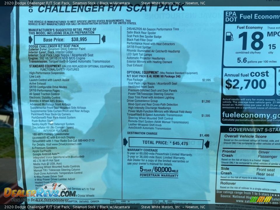 2020 Dodge Challenger R/T Scat Pack Sinamon Stick / Black w/Alcantara Photo #26