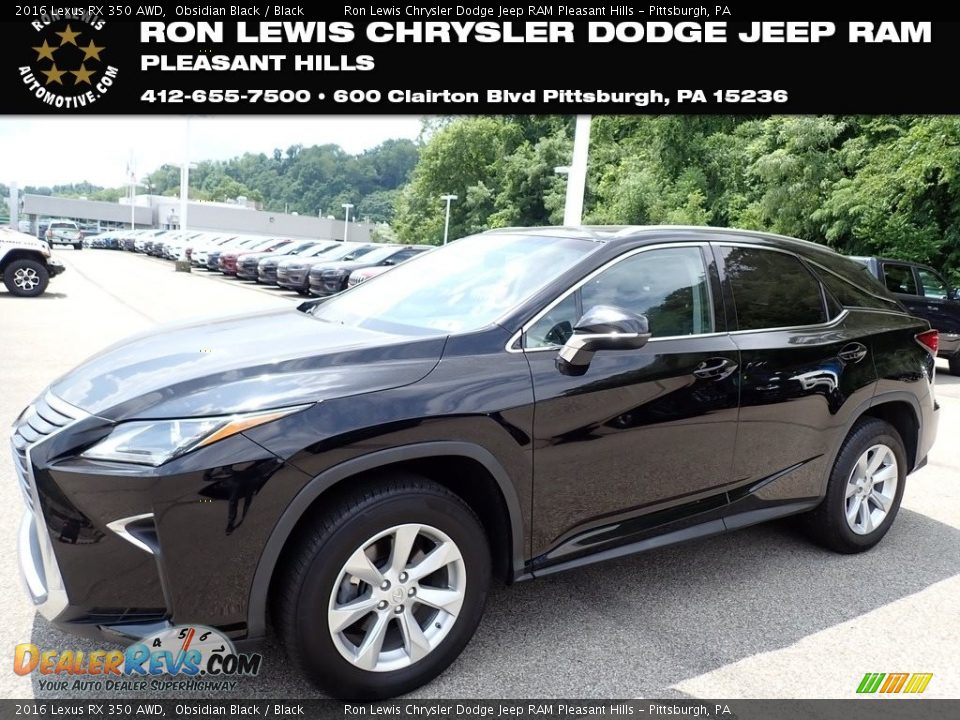 2016 Lexus RX 350 AWD Obsidian Black / Black Photo #1