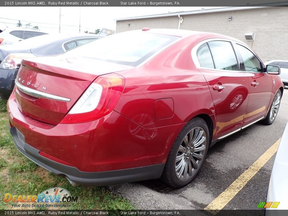 2015 Lincoln MKS AWD Ruby Red Metallic / Charcoal Black Photo #3