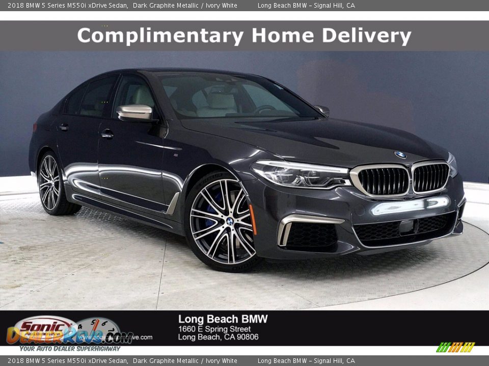 2018 BMW 5 Series M550i xDrive Sedan Dark Graphite Metallic / Ivory White Photo #1