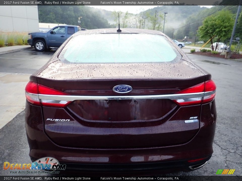 2017 Ford Fusion SE AWD Ruby Red / Medium Light Stone Photo #3
