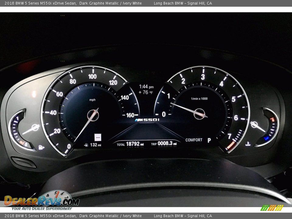 2018 BMW 5 Series M550i xDrive Sedan Dark Graphite Metallic / Ivory White Photo #20