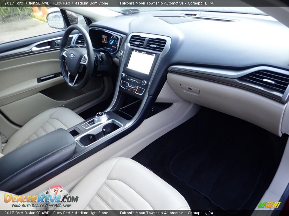 2017 Ford Fusion SE AWD Ruby Red / Medium Light Stone Photo #12
