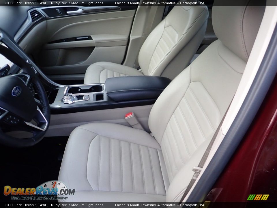 2017 Ford Fusion SE AWD Ruby Red / Medium Light Stone Photo #15
